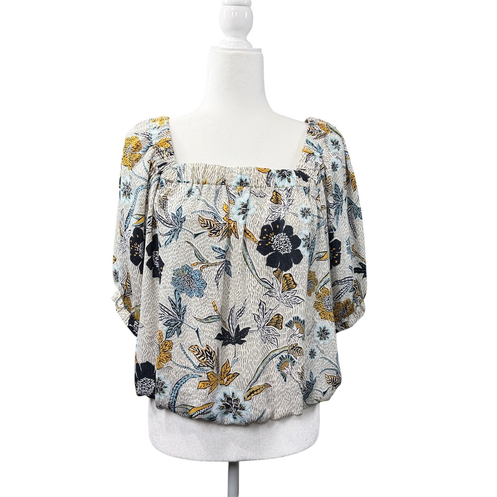 Evereve Floral Adina Blouse Womens Large Multi Color Work Wear Office